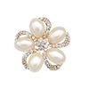 Alloy Geometric Flower Pearl Brooch With Electroplating For Women's Clothing Accessories