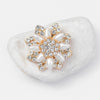 Alloy Geometric Flower Pearl Brooch With Electroplating For Women's Clothing Accessories