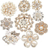 Alloy Geometric Flower Pearl Brooch With Electroplating For Women's Clothing Accessories