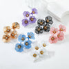 Alloy Geometric Flower Tassel Electroplated Earrings For Women Niche Fashionable Elegant Light Luxury Style