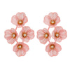 Alloy Geometric Flower Tassel Electroplated Earrings For Women Niche Fashionable Elegant Light Luxury Style