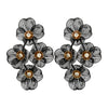 Alloy Geometric Flower Tassel Electroplated Earrings For Women Niche Fashionable Elegant Light Luxury Style