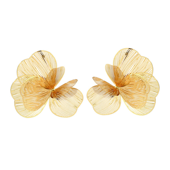 Alloy Geometric Flower Tassel Hollow Diamond Women's Earrings