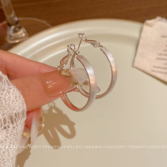 Alloy Geometric Frosted Women's Earrings With Electroplating