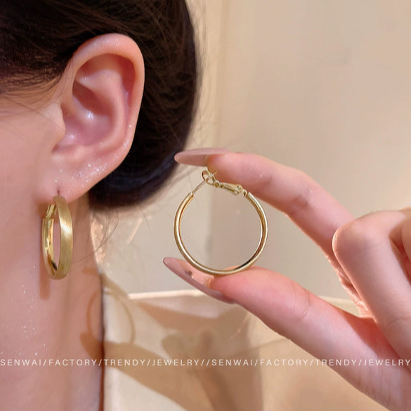 Alloy Geometric Frosted Women's Earrings With Electroplating