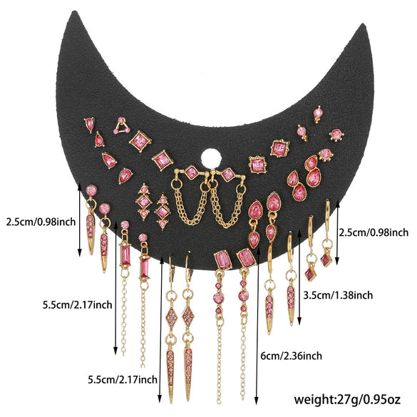 Alloy Geometric Gothic Style Electroplated Stud Earrings And Chain Jewelry For Women