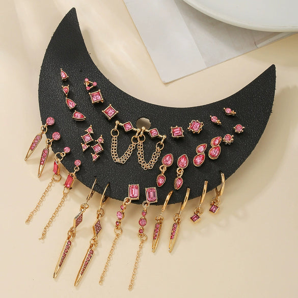 Alloy Geometric Gothic Style Electroplated Stud Earrings And Chain Jewelry For Women