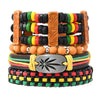 Alloy Geometric Hand Knitted Vintage Style Loop Maple Leaf Multilayer Bouncing Rope Bracelet