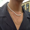 Alloy Geometric Handmade Men's Pearl Hiphop Stacked Clavicle Necklace