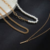 Alloy Geometric Handmade Men's Pearl Hiphop Stacked Clavicle Necklace