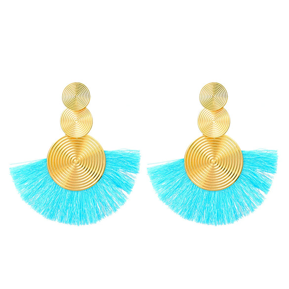 Alloy Geometric Handmade Tassel And Fanshaped Earrings For Women