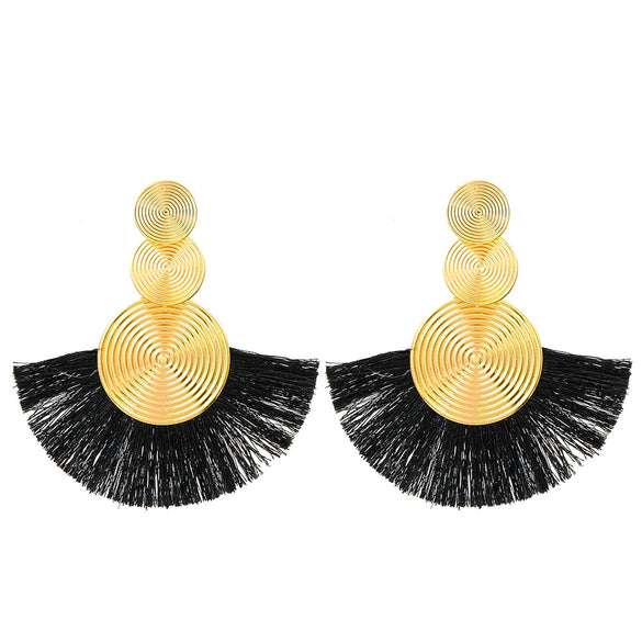 Alloy Geometric Handmade Tassel And Fanshaped Earrings For Women