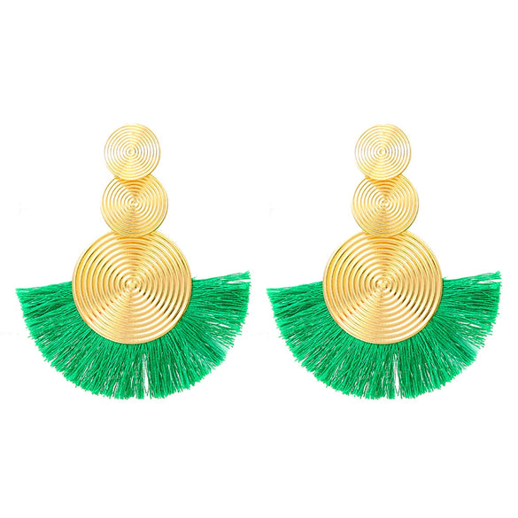 Alloy Geometric Handmade Tassel And Fanshaped Earrings For Women