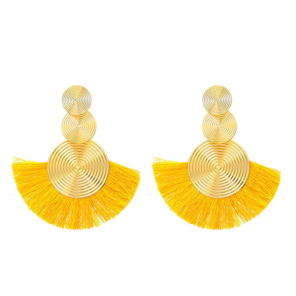 Alloy Geometric Handmade Tassel And Fanshaped Earrings For Women
