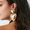 Alloy Geometric Heart Electroplating Pleated Lace Asymmetrical Petal Women's Earrings