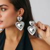 Alloy Geometric Heart Electroplating Pleated Lace Asymmetrical Petal Women's Earrings