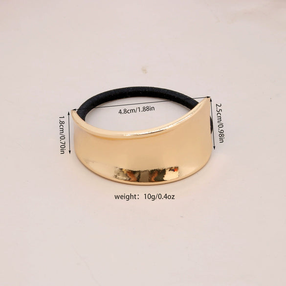 Alloy Geometric High Elastic Bow Hair Rope Hair Accessories Electroplated