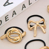 Alloy Geometric High Elastic Bow Hair Rope Hair Accessories Electroplated