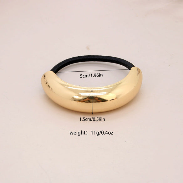 Alloy Geometric High Elastic Bow Hair Rope Hair Accessories Electroplated
