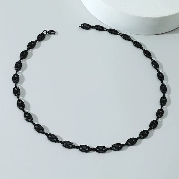 Alloy Geometric Hip Hop Personality Charm Jewelry Set With Cuban Chain Bracelet And Necklace