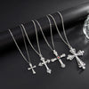 Alloy Geometric Hiphop Style Cross Pendant Necklace With Electroplating And Metallic Chain For Men And Women