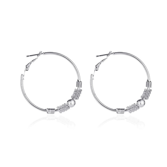Alloy Geometric Hollow Circle Electroplating Women's Wrapped Beaded Earrings