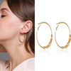 Alloy Geometric Hollow Circle Electroplating Women's Wrapped Beaded Earrings