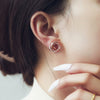 Alloy Geometric Hollow Flower Gold Inlaid Women's Earrings