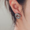 Alloy Geometric Hollow Flower Gold Inlaid Women's Earrings