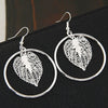 Alloy Geometric Hollow Nine Leaves Earrings Electroplated