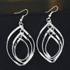 Alloy Geometric Hollow Nine Leaves Earrings Electroplated