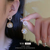 Alloy Geometric Hollow Round Pearl Earrings Electroplated Light Luxury High Sense Women's Factory Wholesale