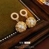 Alloy Geometric Hollow Round Pearl Earrings Electroplated Light Luxury High Sense Women's Factory Wholesale