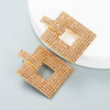 Alloy Geometric Hollow Square Earrings With Colorful Rhinestone Embellishment And Full Crystal Sparkle
