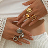 Alloy Geometric Hollow Twist Hug Ring For Women With Electroplating