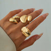 Alloy Geometric Hollow Twist Hug Ring For Women With Electroplating