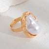 Alloy Geometric Hollow Women's Ring With Flower Pattern And Electroplating Treatment
