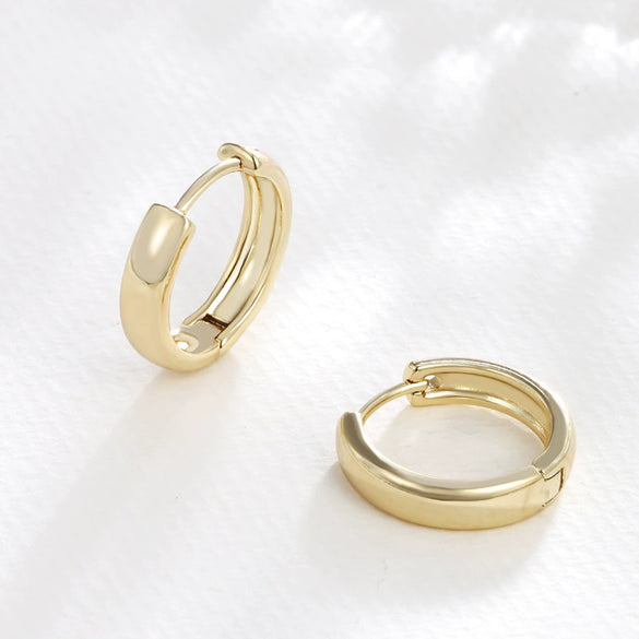 Alloy Geometric Hoop Earrings For Women Electroplated Simple Cold Style