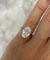 Alloy Geometric Inlaid Zircon Handmade Electroplated Ring