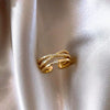 Alloy Geometric Inlaid Zircon Women's Ring Luxury Jewelry