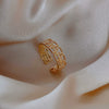 Alloy Geometric Inlaid Zircon Women's Ring Luxury Jewelry