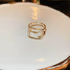 Alloy Geometric Inlaid Zircon Women's Ring Luxury Jewelry