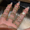 Alloy Geometric Inlaid Zircon Women's Ring Luxury Jewelry