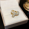 Alloy Geometric Inlaid Zircon Women's Ring Luxury Jewelry