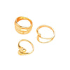 Alloy Geometric Irregular Curved Line Water Drop Ring Set Electroplated Hand Jewelry