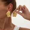 Alloy Geometric Irregular Hollow Electroplated Women's Earrings