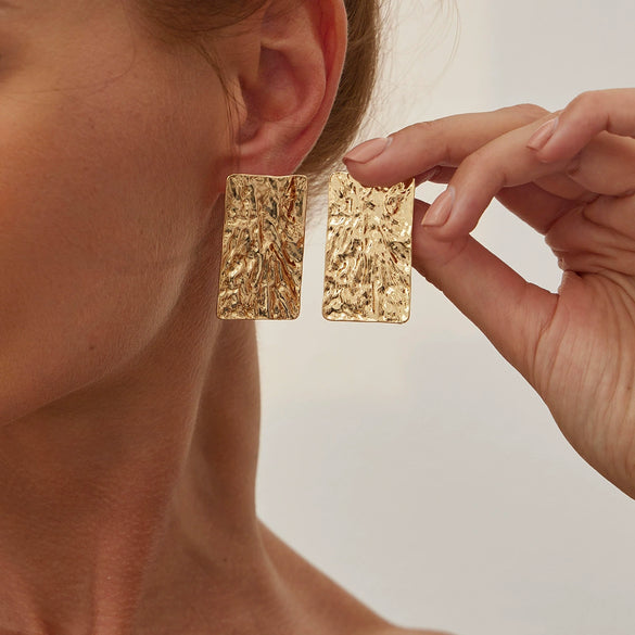 Alloy Geometric Irregular Hollow Electroplated Women's Earrings