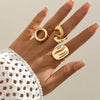 Alloy Geometric Irregular Hollow Square Design Ring For Women With Electroplating