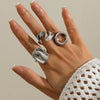 Alloy Geometric Irregular Hollow Square Design Ring For Women With Electroplating