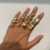 Alloy Geometric Irregular Opening Water Drop Ring Electroplating Women's Fashion Ring